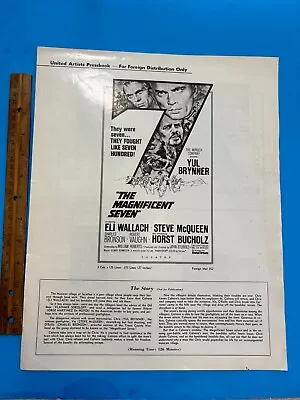 1960 Original MAGNIFICENT SEVEN Pressbook - Yul Brenner Steve McQueen Wallach • $49.99