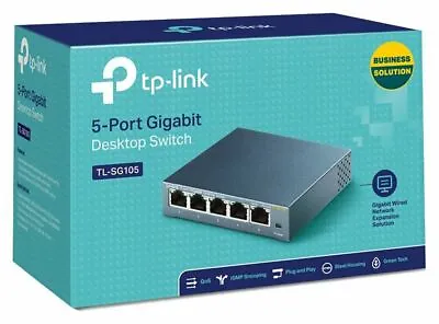 TP-Link TL-SG105 5 Port Steel Gigabit Network LAN Wired Switch RF4923 • £14.99