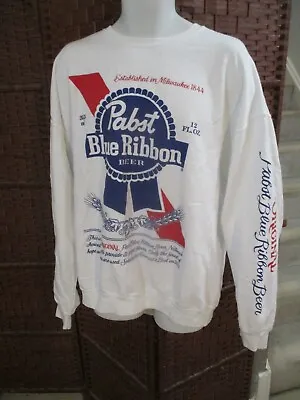 Pabst Blue Ribbon Beer Sweatshirt  All Over Print Spell Out 2XL • $18.29