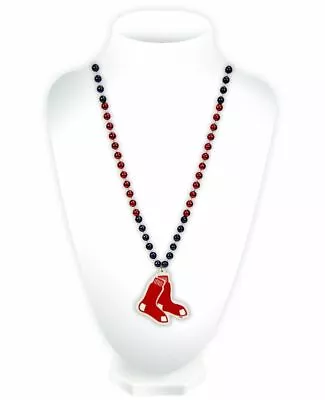 Boston Red Sox Mlb Mardi Gras Sport Beads Necklace With Medallion Jewelry • $12.95