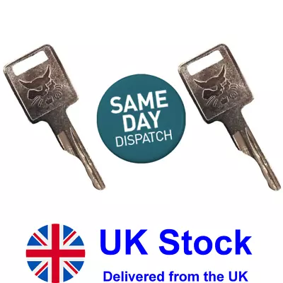 2 X KEYS FOR BOBCAT E10 E17 E19 E20 D250 CASE SKID STEER 751 753 763 DIGGER KEY • £4.49