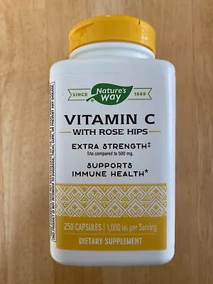 Natures Way Vitamin C With Rose Hips 500mg 250 Capsules Supplement • $12.99