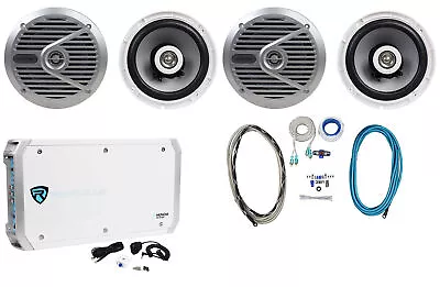 4) Alpine SPS-M601 Pair 6.5  Marine Coaxial Speakers+6 Channel Amplifier+Amp Kit • $399.85