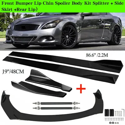 For Infiniti G37 Coupe Sedan Front Splitter Bumper Lip Spoiler Body+strut Rods • $79.99