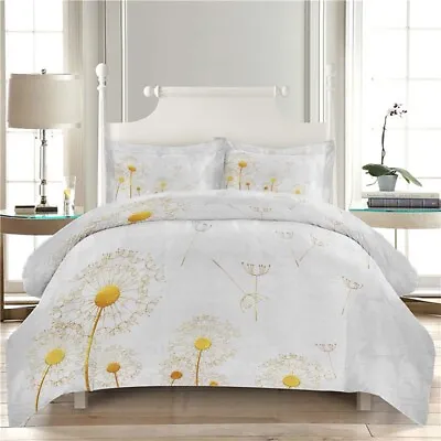 Yellow Dandelion 3D Printing Duvet Quilt Doona Covers Pillow Case Bedding Sets • £92.43