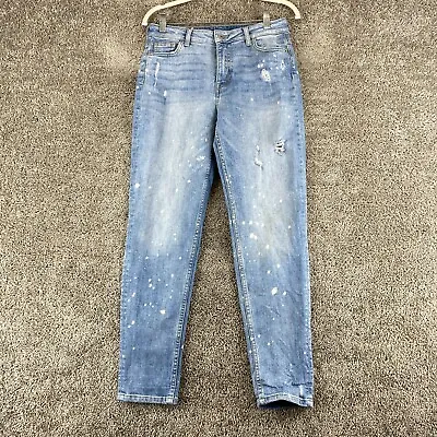 H&M Divided Jeans Womens Size 6 Blue Skinny Distressed Ankle Mid Rise Pants • $18.95