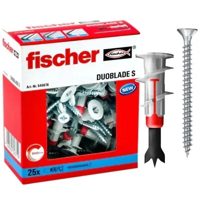 FISCHER DUOBLADE S Plasterboard Cavity Fixings Plugs & Screws Nr. 545676  25pcs • £9.95