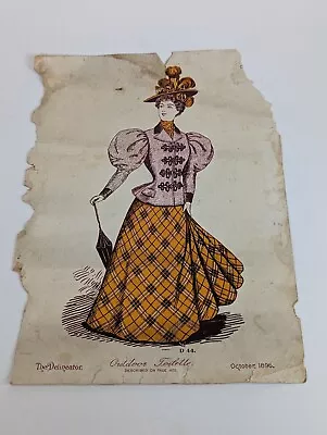 The Delineator October 1896 NY Victorian Fashion Magazine 8 Pages For Art Rough • $12