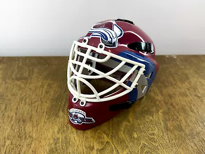 Vintage 1990's Riddell Colorado Avalanche 6  Mini Helmet Goalie Mask Hockey NHL • $14.99