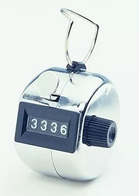 Robic 4 Digit Manual Tally Counter M-357 Number Clicker Hand Metal Counting • $8.49