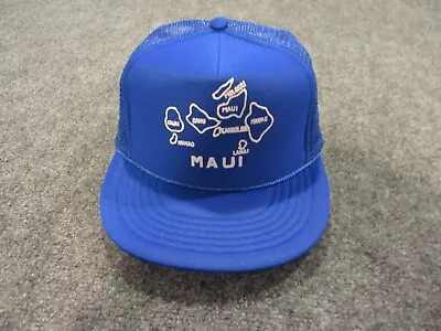 Vintage Maui Hawaii Snapback Hat Adult Mens Blue Mesh Back Tourist Islands Beach • $6