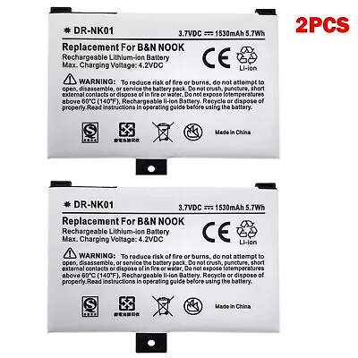 New 2pcs Battery For Barnes & Noble Nook 005 Classic BNRV100 BNRZ100 BNRB1530 • $42.88