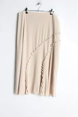 Saloos Womens Frilly Detail Skirt - Beige - Size Large L (68H) • £2.02