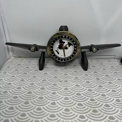 Tochigi Tokei Vintage Quartz Airplane Table Clock. Tested & Working! • $80.86