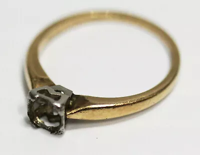 Vintage MCM 14K Art Carved Gold Deco Ring Mount Setting Diamond  Bill - Dorothy  • $129.99