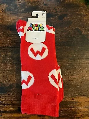 New Nintendo Super Mario Bros. Men's Crew Socks Bioworld Red • $9.99