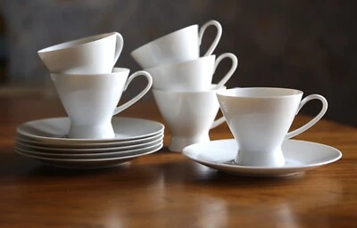 $59 • Buy SET 6 Vintage ROSENTHAL Raymond Loewy Bettina ESPRESSO CUPS & Saucers MCM EUC 