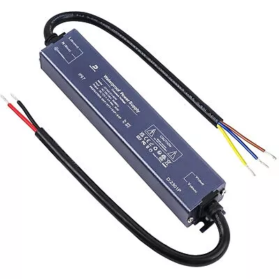 LED Transformer 12V Power Supply 5A 60W IP67 Waterproof LED Driver 120V AC To... • $29.64