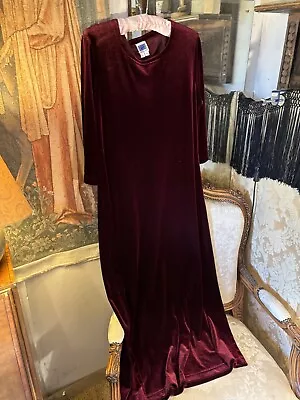 Penny Plain Unworn Velvet Velour Burgundy Maxi Dress 40bustx53lgth • $19.91