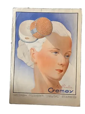 Original Vintage Art Deco French Beauty Powder Poster 1937 • $50