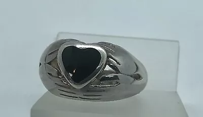 Rare New Claddagh Ring 925 Sterling Silver With Onyx (AVAILABLE SIZES: 6 & 8) • $95