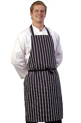 £7.95 • Buy Striped Bib Apron Butchers Blue & White Professional Chefs Apron Unisex
