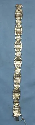 10kt Solid White Gold Handmade Link Men's Diamond Bracelet 8.25 Inches Long • $2785