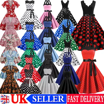 £19.83 • Buy Women's Vintage 50s 60s Retro Rockabilly Dress Evening Party Midi A Line Dresses