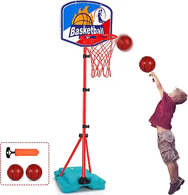 Basketball Hoop For Kids Toddler Portable And Adjustable Height 2.9FT-6.2FT Min • $60.82