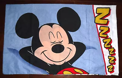 Vtg Disney Mickey Mouse ZZZZZZZZZZZZZZZZZZZZ Pillow Case 26x20  Disney • $6.99