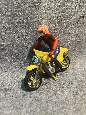 Vintage Dirt Bike Rider Toy Rubber Plastic Die Cast • $18