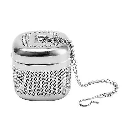 Stainless Steel Tea Infuser Square Strainer Fine Mesh Tea Ball With Chain Hook • $8.73