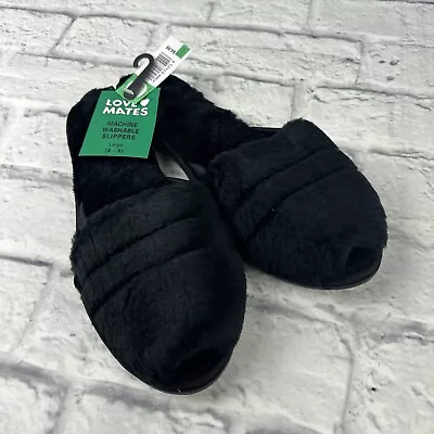 New! Vintage Love Mates Slippers. Black. Womens Size Large (8-9) • $16