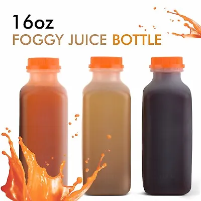 16oz Empty Plastic Juice Bottles With Tamper Evident Caps Freezer Safe 5 Pcs • £13.45