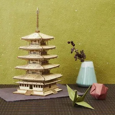 $120 • Buy Wooden 3D Puzzle Ki-gu-mi Gojyunotou Five-storied Pagoda World Heritage Site