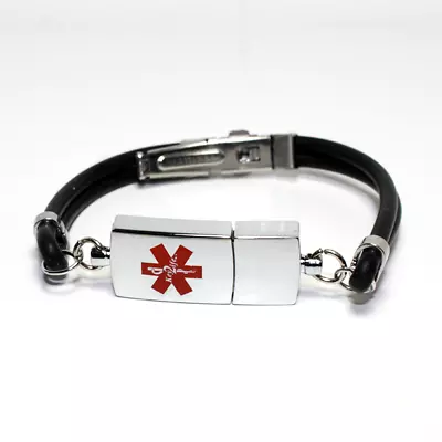 Adjustable EMR MediChip Bracelet By Key2Life Color Black And Silver • $44.95