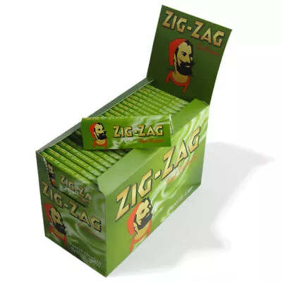 Zig Zag Tobacco Rolling Papers Green Cut Corner - FULL BOX - 100 BOOKLETS • £14.36