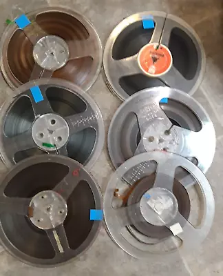 6 X 7  Reel To Reel Spools Reels With Tape Untested • £10.50