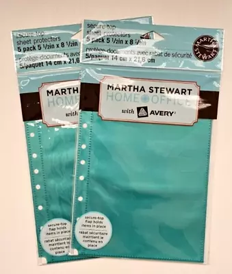 2x 5 Pack Martha Stewart Secure-Top Sheet Protectors 5.5  X 8.5  Home Office/Ave • $7