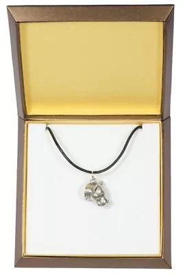 Amstaff - Silver Plated Necklace With A Dog In Box Art Dog AU • $53.25