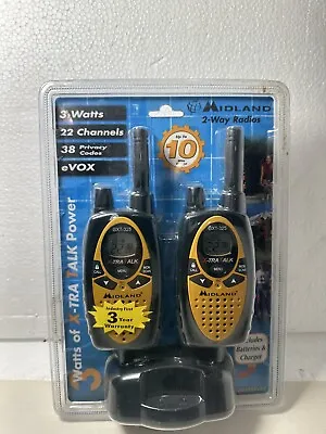 Midland GXT-325 Walkie Talkie Yellow Xtra Talk Includes Batteries & Charger New • $50