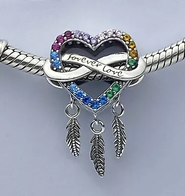 £19.95 • Buy 💖 Dream Catcher Charm Bead Forever Love Heart Genuine 925 Sterling Silver 💖