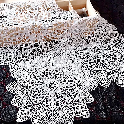 £2.45 • Buy Lace Round Embroidery Table Place Mat Floral Home Party  Dining Doily Cover