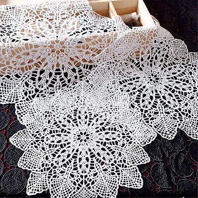 Lace Round Embroidery Table Place Mat Floral Home Party  Dining Doily Cover • £2.45