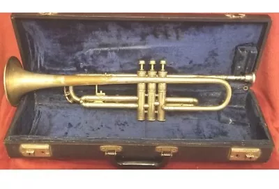 Vtg Vega Standard Worn Silver Plate Trumpet W /case Boston Chas E George Model • $49