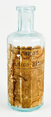 PAPER LABEL Moses Atwood’s Jaundice Bitters Glass Bottle Georgetown MA Vintage • $225