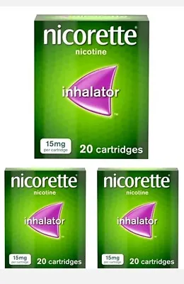 £56.99 • Buy Nicorette Inhalator 60 Cartridges 15 Mg 3 X 20 Cartridges Stop Smoking Aid
