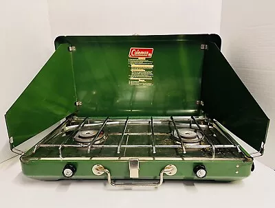 Vintage Coleman Deluxe Propane Camp Stove  5410 A 700 Gas Line Double Burner • $29.99