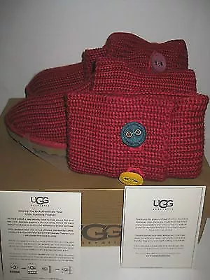 NEW BOX UGG Australia Youth US 4 EUR 34 Women 6 Big Kids Red Cardy II Tall Boots • $99