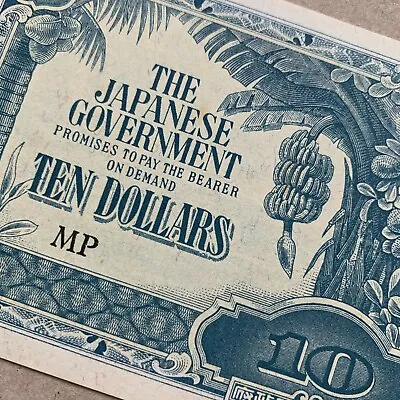 WW2 Japanese 10 Dollars Banknote Japan Malaya WWII Currency Paper Money • $11.95